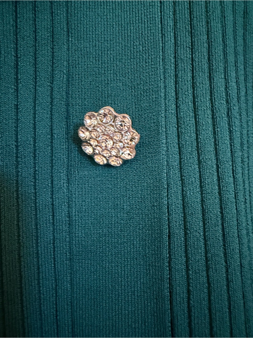 Express Teal Ribbed V-Neck Button-Front Cardigan Dress - Picture 3 of 4